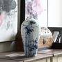 Hand Painted Blue Bamboo Pattern Chinese Classic Ceramic Home Office Hotel Decoration Porcelain Vase