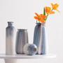 Hand-Painted Blue White Simple Rustic Modern Ceramic Vase Ins Minimalist Flower Arrangement