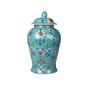 Hand-Painted Rose Green Flower Pattern Ceramic Ginger Jars For Home Decor Home Decors Ceramics Vases