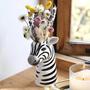 Home Decoration Ceramic Zebra Head Vase Floral Arrangement Ceramic Vase