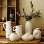 Ins Nordic Style Vintage Classic Jug Vases With Handle Ceramic Rustic Flower For Home Rustic Decor