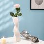 Interior Luxury Dry Flower Pot Handmade Nordic Modern White Silver Gold Ceramic Vases For Home Decor