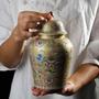 Large Size Ceramic General Jar Ramadan Decor Hand Painted Lotus Ceramic Vase