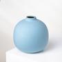 Light Blue Round Shape Customized Flower Vase Decor Ceramic Porcelain Vases Decoration Maison