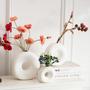 Modern Home Decor Table Porcelain Artistic Small Matte White Ceramic Donut Vase Nordic Decorative Vases