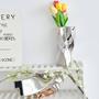 Modern Luxury Silver Vase Electroplated Ceramic Geometric Design For Home Decoration Wedding Decor