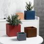 Modern Mini Square Ceramic Flower Pots Small Succulent Plants Pot