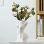 Modern White Home Decorative Body Art Vase Handmade Porcelain Vase Irregular Ceramic Flower Vases