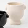 Nordic Flower Pot Design Ceramic Flowerpot With Hemisphere Handle Matte Glazed Pot Plant For Garden Home Decoration