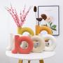 Nordic Modern Ceramic Donut Vase Dried Flower Arrangement Home Accessories Desktop Living Room Porcelain Pot
