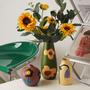 Nordic Retro Mini Creative Painted Ceramic Vase Morandi Flower Arrangement Cute Porcelain Vase For Home Wedding Table Decor