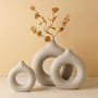 Home Decoration Nordic Modern Rustic Decorative Donut Ceramic Flower Vases