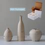 Set Of 3 Small Ceramic Flower Vases Rustic Porcelain Planters Pots For Home Table Decor