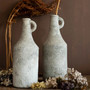 Desktop Vintage Rustic Handmade Pottery Narrow-Mouth Textured Terracotta Table Flower Vase For Home Decor