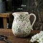 Vintage Rustic Farmhouse Ceramic Milk Pitcher Jug Vase For Garden Kitchen Decoration
