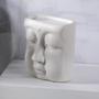White Beige Ceramic Vase Buddhism Facial Decorative For Vases Decor