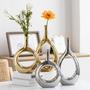 Nordic Modern Style Silver Golden Ceramic Furnishings Office Hotel Decorative Vases