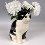 Ceramic Cat Flower Vase Black White Cute Cat Vase For Home Decor Animal Porcelain Vases