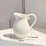 Vintage White Glazed Ceramic Pitcher Shaped Vase Home Center Decoration