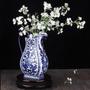 Blue And White Ceramic Vase Handle Porcelain Vase Home Decorative Antique Flower Vase