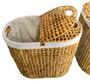 Wicker Water Hyacinth Storage Baskets Laundry Basket With Lid and Liner For Home Storage Organization