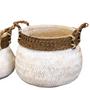 Set of 4 Bamboo With Banana Bark Basket Harvest Basket With Handle Suitable For Storing Flower And Decoration