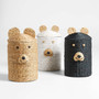 Bedroom Nursery Living Room Bear Wicker Water Hyacinth Laundry Storage Basket