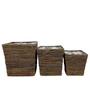 Brown Wicker Baskets Willow Planter Basket With Plastic Lining Flower Basket
