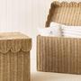 Morden Woven Storage Basket With A Lid And Scalloped Edges Nursery