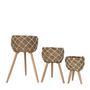 Flower Basket Plant Pot Seagrass Baskets With Wooden Legs