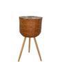 Tall Wicker Planters With Three Timber Toe And Plastic Lining Basket Flowerpot