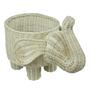 Green Rattan Elephant Garden Planter Charismatic Animal-Shaped Storage Basket Plant Pot