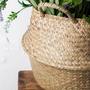Handwoven Seagrass Basket For Home Shop Plant Flower Storage Laundry Picnic Basket Wicker Seagrass Belly Basket