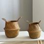 Handwoven Seagrass Basket Handbags For Home Shop Plant Flower Storage Laundry