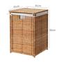 Large Foldable Home Clothes Organizers Woven Wicker Rattan Laundry Basket Hamper With Lid Lining Liner
