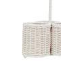 Minimalism White Rattan Wine Caddy Hand-Produced Rattan Wine Bottle Rack For Outdoor Picnic