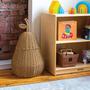 Natural Handmade Rattan Storage Basket With Pear Shaped Design For Storage Decoration
