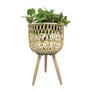 Set of 3 Natural Material Bamboo Rattan Wood Wicker Plant Flower Basket For Flowers Planter