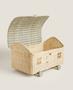 Natural Rattan House Basket With Wheels For Kid Rattan House With Window And Door For Kid Room Nursery