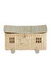 Natural Rattan House Basket With Wheels For Kid Rattan House With Window And Door For Kid Room Nursery