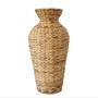 Natural Water Hyacinth Woven Decorative Tall Large Vase Cylinder Vase For Living Room Decor