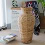 Natural Water Hyacinth Woven Decorative Tall Large Vase Cylinder Vase For Living Room Decor