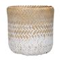 Natural White Rustic Bamboo Plant Basket Potted Plant Basket Indoor For Dining Table Home Decor
