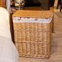Natural Wicker Laundry Basket With Lid And Cotton Lining For Sundries For Home Indoor Outdoor
