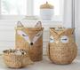 Owl Shaped Storage Basket Woven Natural Water Hyacinth Hamper Cute Animal Baskets For Kids Room Storage And Organization