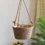 Planter Pots Round Garden Flower Wicker Hanging Basket With Plastic Lining For Home Decoration