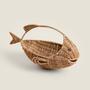 Rattan Fish-Shaped Basket Sustainable Brown Fish Rattan Storage Basket For Kitchen Decoration