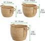 Round Braided Seagrass Woven Storage Basket With Jute Handles Rope Weave Circle-Shaped Basket Bin For Storage