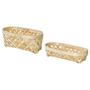Set of 2 Bamboo Storage Basket In Two Sizes Eco-Friendly Bamboo Woven Basket For Home