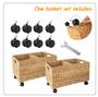 Set Of 2 Cylindrical Rattan Basket Kitchenware Food Storage Organization